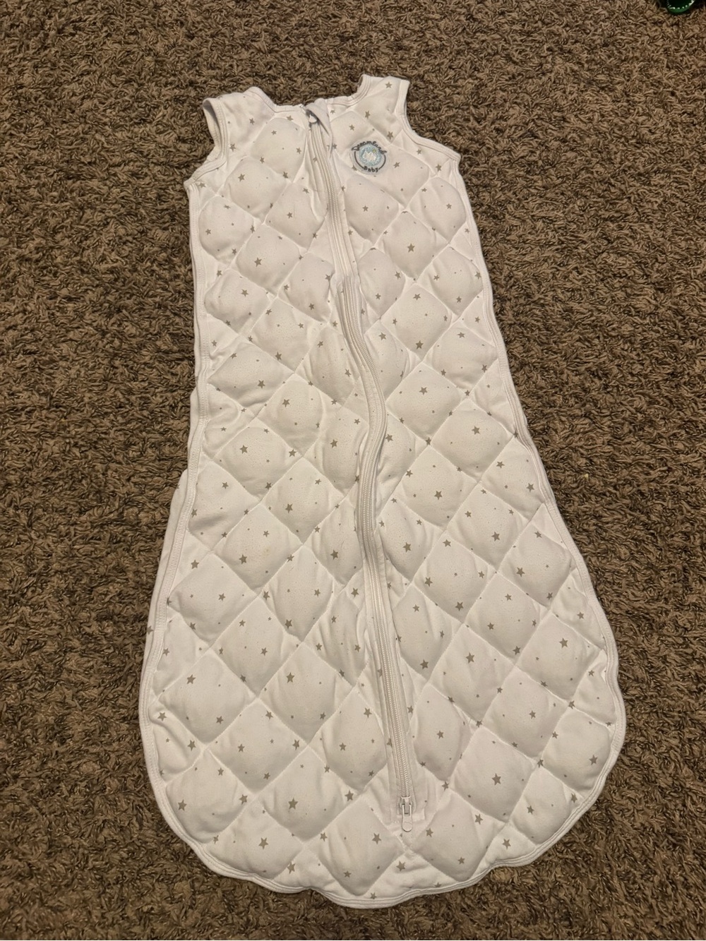Dreamland baby Weighted White Quilted Star Sleep Sack